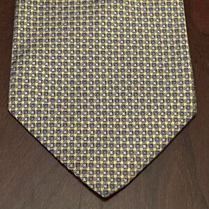 Vintage Brooks Brothers Makers Gold Blue Silk Woven In England Made In USA ￼